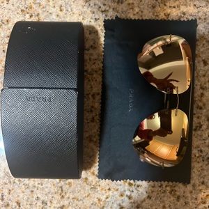 Prada SPS 50P Aviator Sunglasses - Gold -